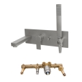Paffoni - Conjunto para banheira com bateria para instalação encastrada TANGO, em aço inoxidável
