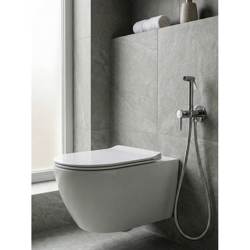Paffoni - Kit de parede com ducha de mão para bidé para instalação embutida, cromado brilhante