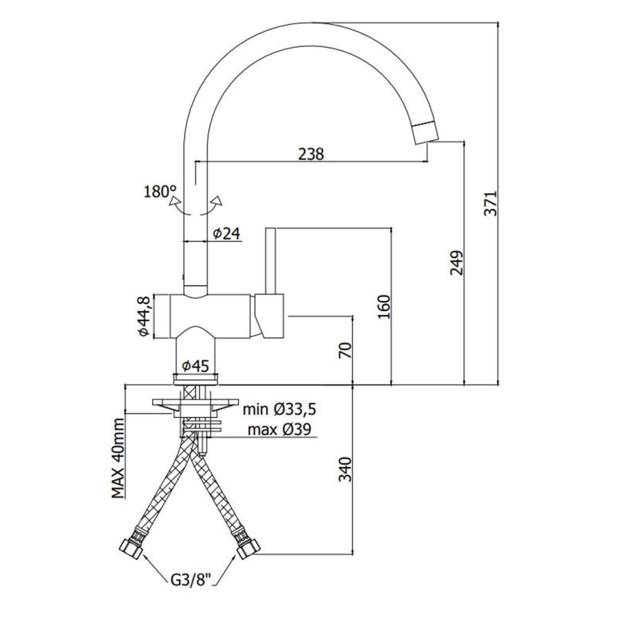 Paffoni - Misturador de cozinha LIGHT dourado escovado