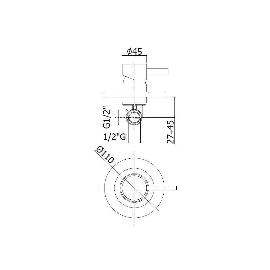 Paffoni - Misturador de duche para instalação encastrada LIGHT, cromado brilhante