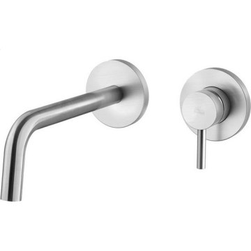 Paffoni - Misturador de lavatório LIGHT para instalação encastrada, em aço inoxidável