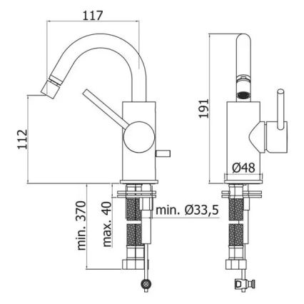 Paffoni - Misturador para bidé LIGHT preto