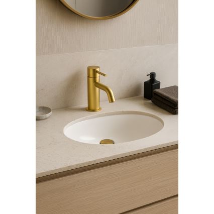 Paffoni - Misturador para lavatório LIGHT dourado escovado