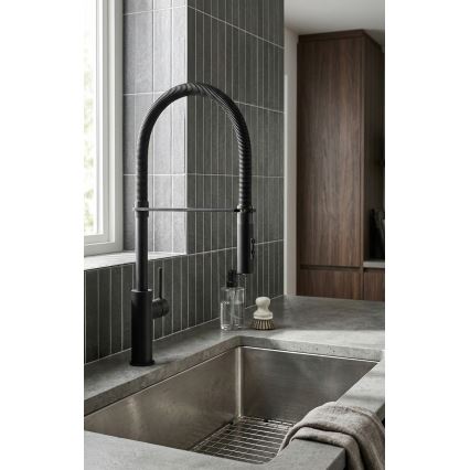 Paffoni - Misturadora de cozinha com chuveiro extraível LIGHT 52,5 cm preta