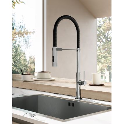 Paffoni - Torneira de cozinha com bica extraível CANDY 52,5 cm preta