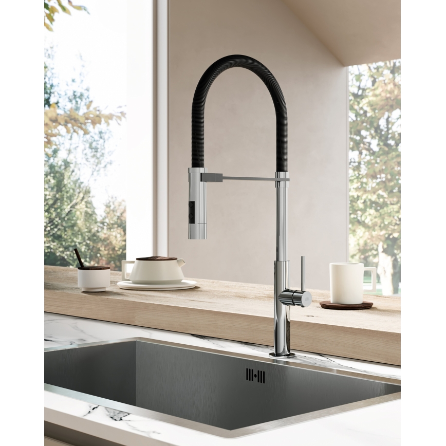 Paffoni - Torneira de cozinha com bica extraível CANDY 52,5 cm preta