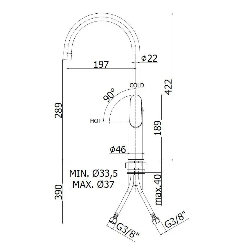 Paffoni - Torneira de lava-loiça CANDY cromo brilhante