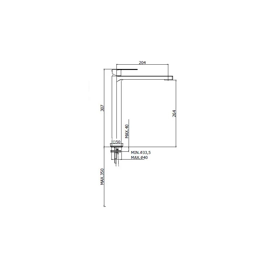 Paffoni - Torneira para lavatório TANGO em aço inoxidável