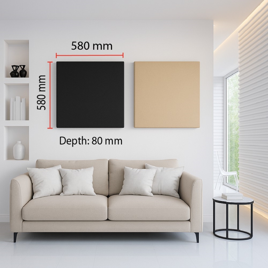 Painel acústico SILENCE 58x58 cm bege