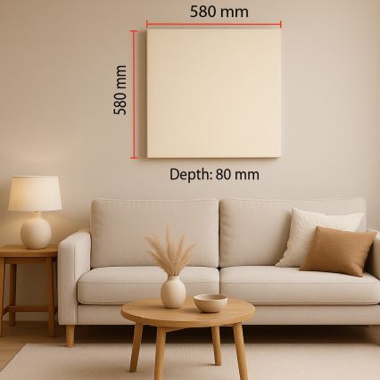 Painel acústico SILENCE 58x58 cm creme