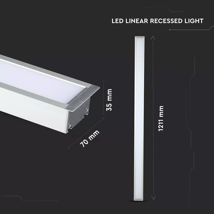 Painel de encastrar LED SAMSUNG CHIP LED/40W/230V prateado