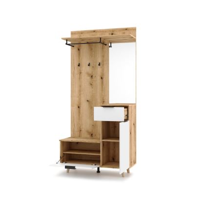 Painel de entrada com espelho SVEN castanho/branco