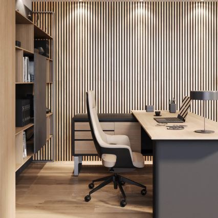 Painel de revestimento acústico VASALUND 240 x 52 cm, carvalho