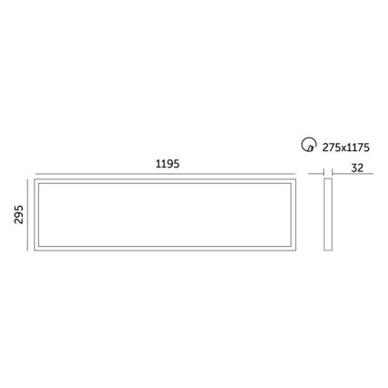 Painel embutido LED com regulação CAPRI LED/25/36/40W/230V 3000/4000/5700K UGR<19 IP44 30x120 cm