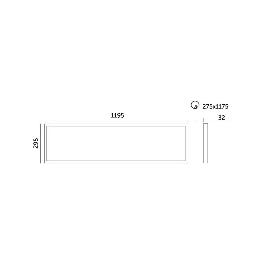 Painel embutido LED com regulação CAPRI LED/25/36/40W/230V 3000/4000/5700K UGR<19 IP44 30x120 cm