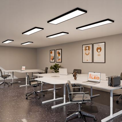 Painel LED de sobrepor LED/60W/230V 30x120 cm preto