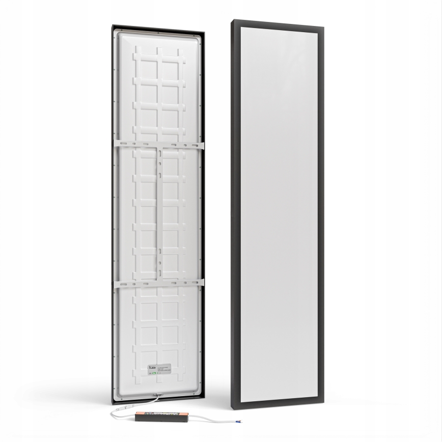 Painel LED de sobrepor LED/60W/230V 30x120 cm preto