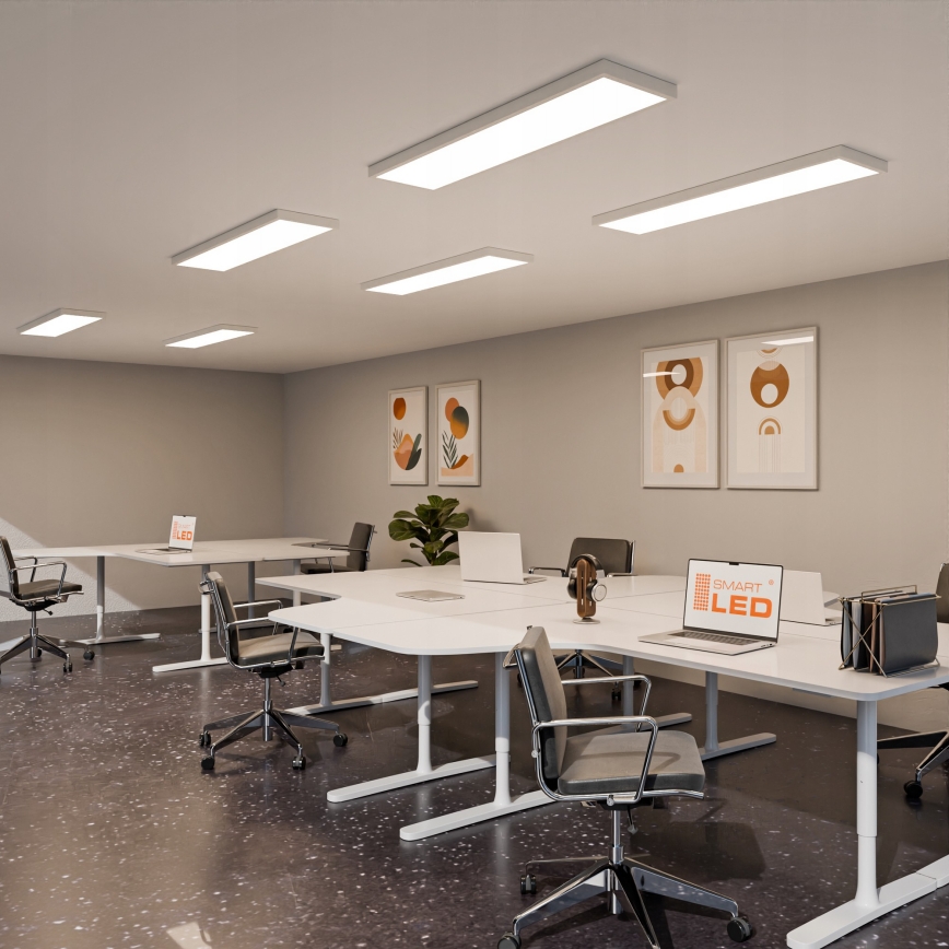 Painel LED de superfície 60W/230V 30x120 cm branco