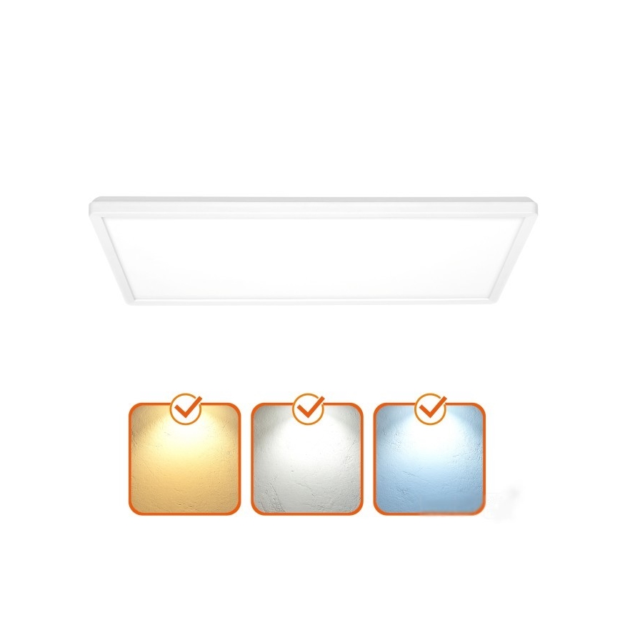 Painel LED de Sobrepor NIVERA LED/32W/230V IP54 3000/4000/6000K 29,5x59,5 cm branco