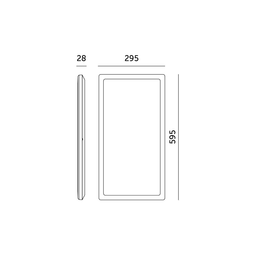 Painel LED de Sobrepor NIVERA LED/32W/230V IP54 3000/4000/6000K 29,5x59,5 cm preto