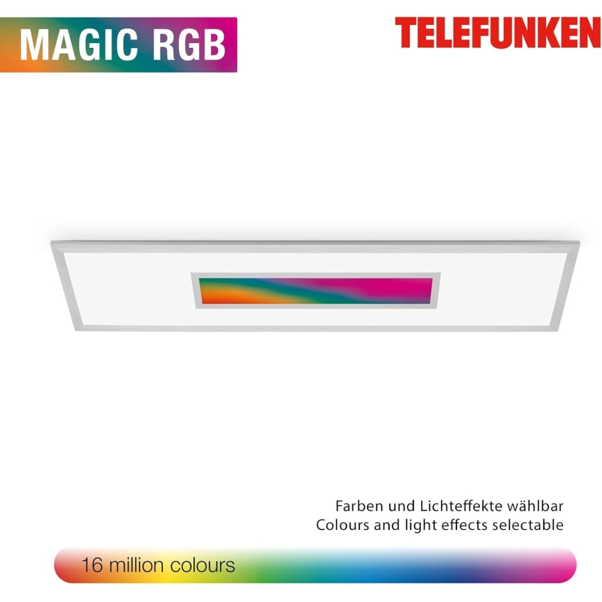 Painel LED RGBW dimerizável/20W/230V 3000-6500K 25x100 cm prateado + controlo remoto