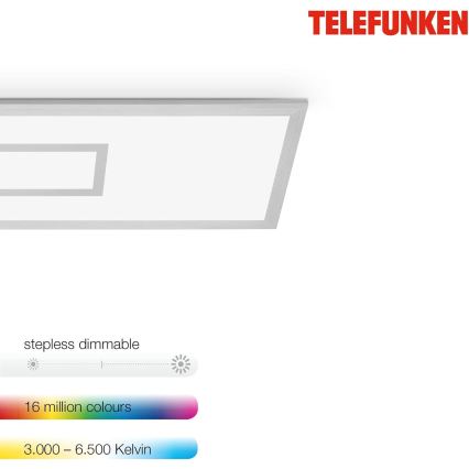 Painel LED RGBW dimerizável/20W/230V 3000-6500K 25x100 cm prateado + controlo remoto