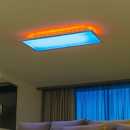 Painel LED RGBW dimerizável sobreposto LED/22W/230V 2700-6500K 29,5x59,5 cm + controlo remoto