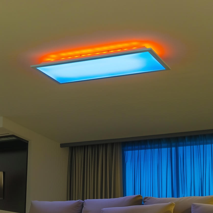 Painel LED RGBW dimerizável sobreposto LED/22W/230V 2700-6500K 29,5x59,5 cm + controlo remoto