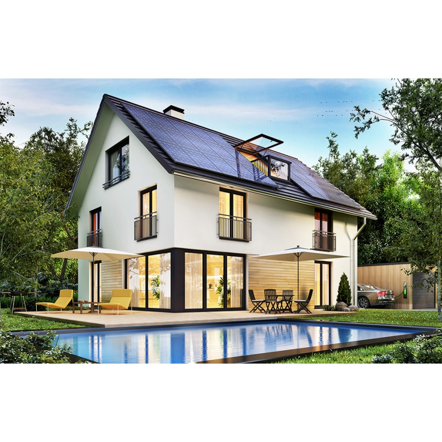 Painel solar fotovoltaico RISEN 400Wp Full Black IP68 Half Cut