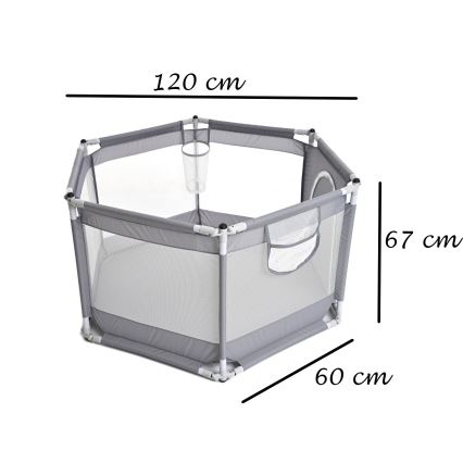 Parque de jogos cinza 120 cm