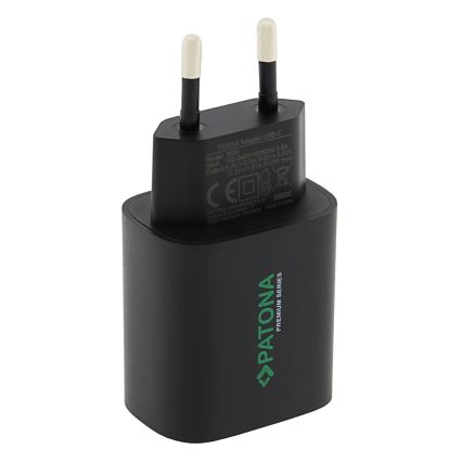 PATONA - Adaptador de carregamento USB-C Power delivery 20W/230V preto