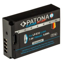 PATONA - Bateria Canon LP-E12 750mAh Li-Ion Platinum USB-C carregamento
