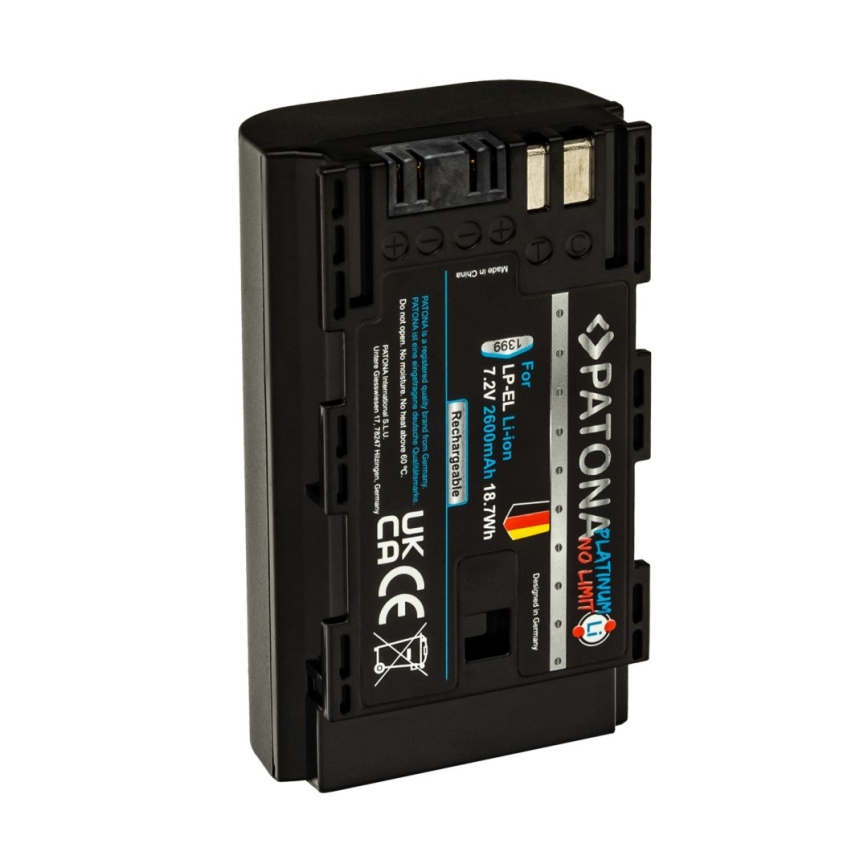 PATONA - Bateria Canon LP-EL 2600mAh Li-Ion Platinum para photoflash Speedlite EL-1