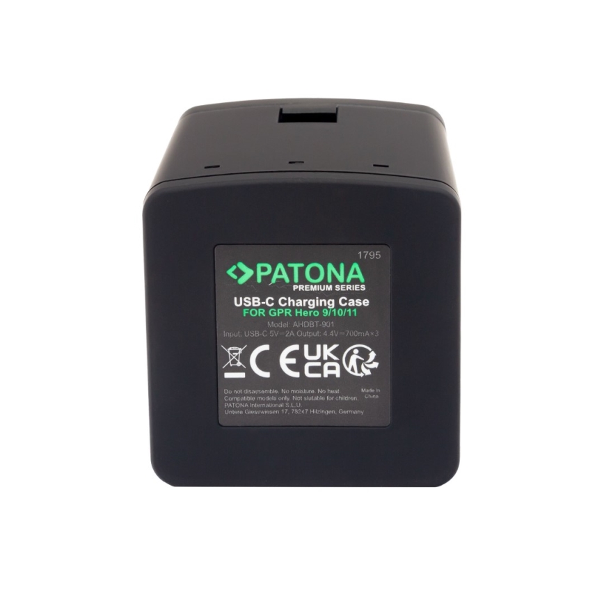 PATONA - Carregador Triple GoPro Hero 9/Hero 10/Hero 11/Hero 12