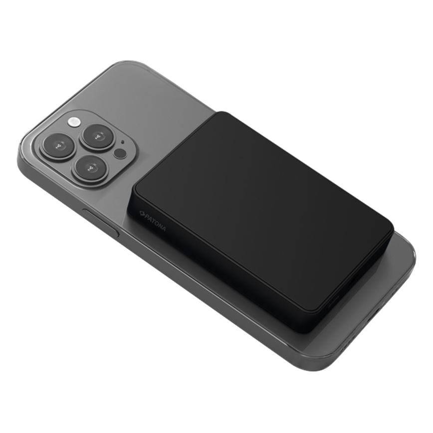 PATONA - Power Bank 10000mAh Li-Pol-PD20W MagSafe USB-C com carregamento Qi