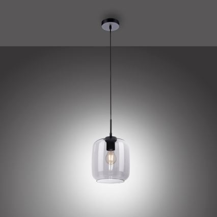 Paul Neuhaus 2002-25 - Candeeiro suspenso SHITAKE 1xE27/10W/230V diâmetro 20 cm fumado