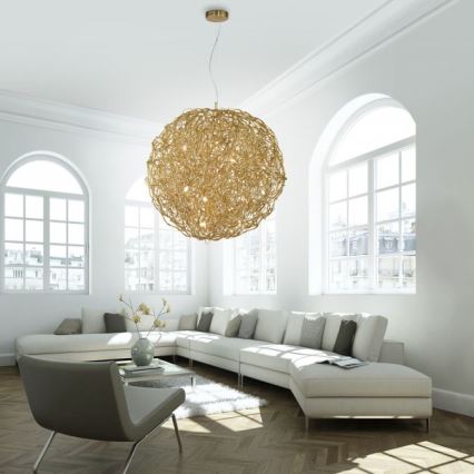 Paul Neuhaus 2019-12 - Lustre suspenso por cabo SAREA 15xG9/40W/230V dourado