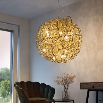 Paul Neuhaus 2019-12 - Lustre suspenso por cabo SAREA 15xG9/40W/230V dourado