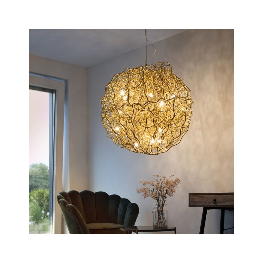 Paul Neuhaus 2019-12 - Lustre suspenso por cabo SAREA 15xG9/40W/230V dourado