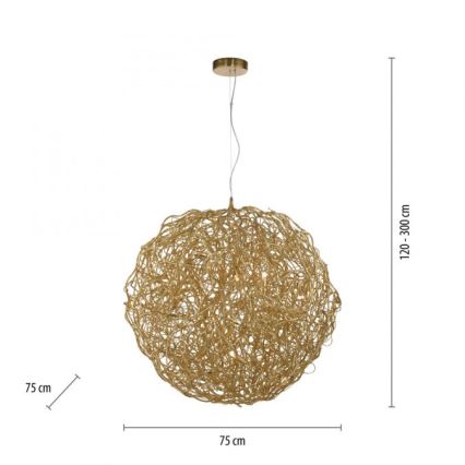 Paul Neuhaus 2019-12 - Lustre suspenso por cabo SAREA 15xG9/40W/230V dourado