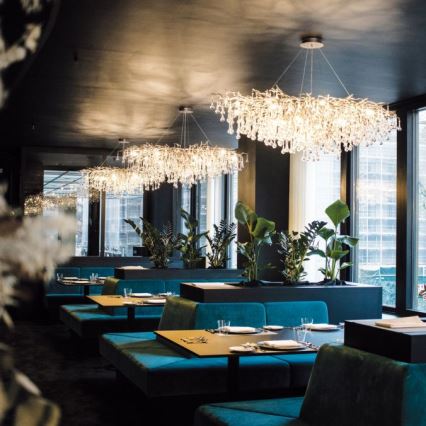 Paul Neuhaus 2031-11 - Candeeiro suspenso ICICLE 15xG9/40W/230V 75x150 cm latão