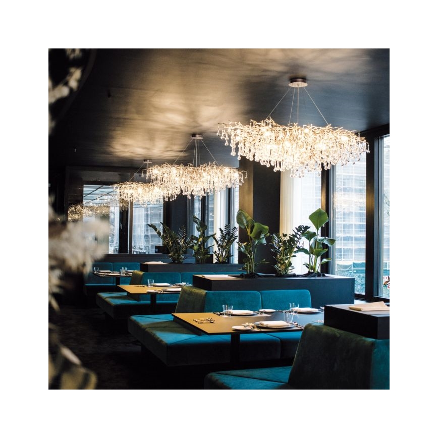 Paul Neuhaus 2031-11 - Candeeiro suspenso ICICLE 15xG9/40W/230V 75x150 cm latão