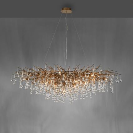 Paul Neuhaus 2031-11 - Candeeiro suspenso ICICLE 15xG9/40W/230V 75x150 cm latão