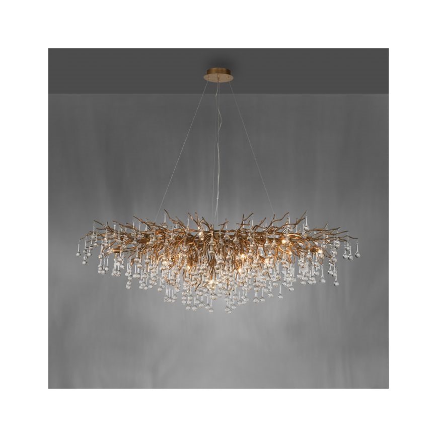 Paul Neuhaus 2031-11 - Candeeiro suspenso ICICLE 15xG9/40W/230V 75x150 cm latão