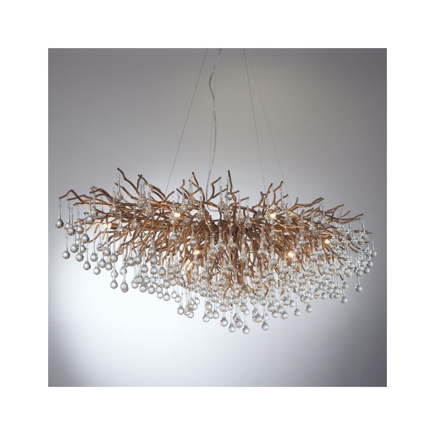 Paul Neuhaus 2031-11 - Candeeiro suspenso ICICLE 15xG9/40W/230V 75x150 cm latão