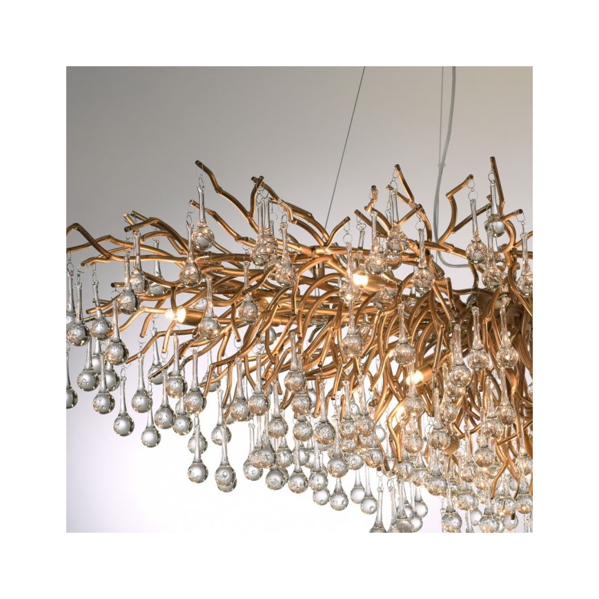 Paul Neuhaus 2031-11 - Candeeiro suspenso ICICLE 15xG9/40W/230V 75x150 cm latão