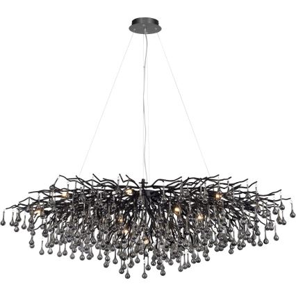 Paul Neuhaus 2031-18 - Lustre suspenso com cabo ICICLE 15xG9/40W/230V 75x150 cm preto