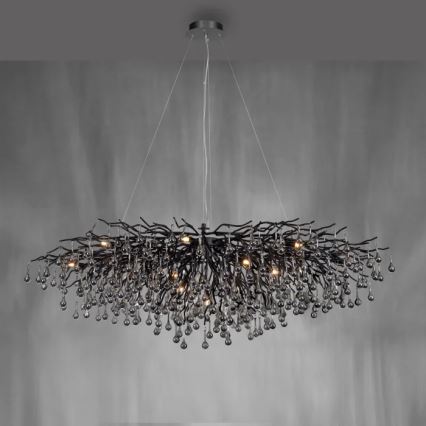 Paul Neuhaus 2031-18 - Lustre suspenso com cabo ICICLE 15xG9/40W/230V 75x150 cm preto