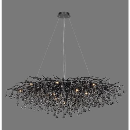 Paul Neuhaus 2031-18 - Lustre suspenso com cabo ICICLE 15xG9/40W/230V 75x150 cm preto