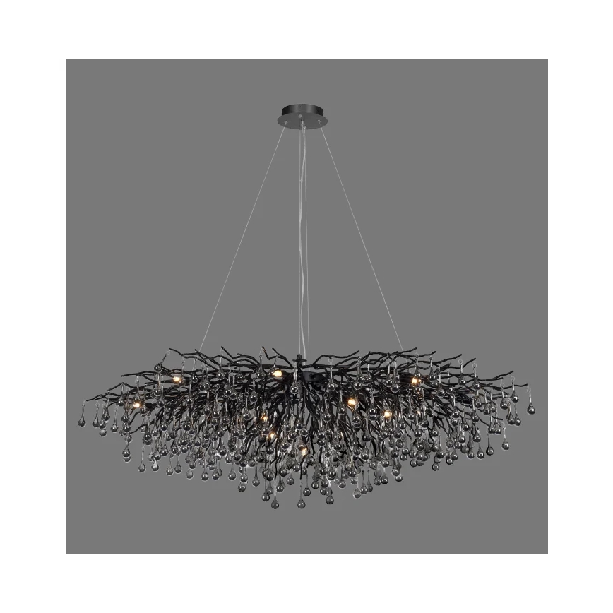 Paul Neuhaus 2031-18 - Lustre suspenso com cabo ICICLE 15xG9/40W/230V 75x150 cm preto